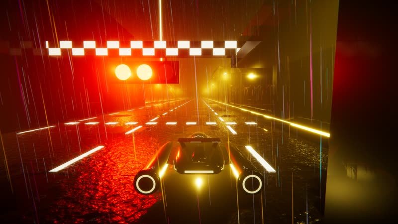 Drag race up the Las Vegas Strip lit in gold neon